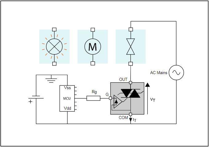 Schematic - STMicroelectronics ACS108-8TN AC Switch