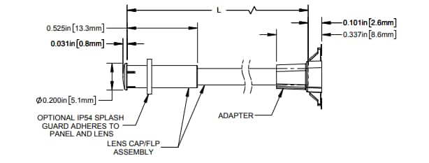 Mechanical Drawing - BIVAR SZ LED Light Pipes Mechanical Drawing - BIVAR SZ LED Light Pipes