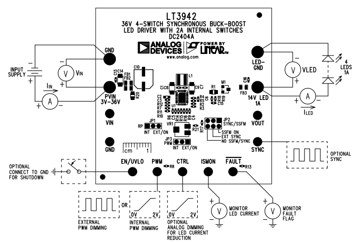 Block Diagram - Analog Devices Inc. LT3942 Demo Board DC2404A Block Diagram - Analog Devices Inc. LT3942 Demo Board DC2404A