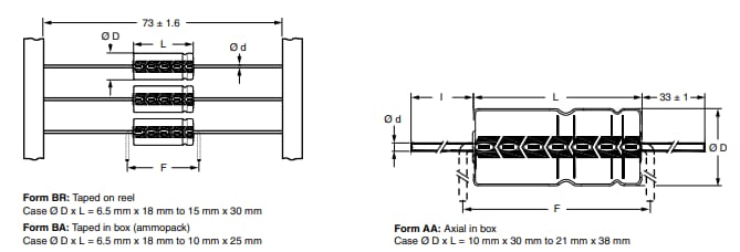 Chart - Vishay / BC Components 125ALS Axial Aluminum Electrolytic Capacitors Chart - Vishay / BC Components 125ALS Axial Aluminum Electrolytic Capacitors
