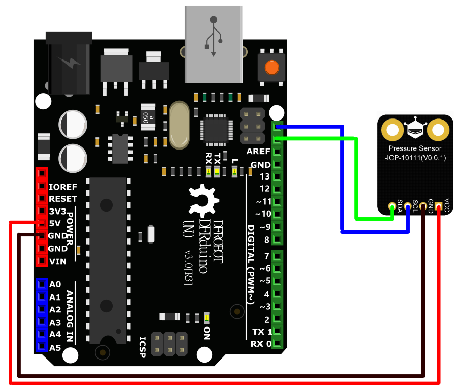 DFRobot Fermion ICP-10111 Pressure Sensor (Breakout) DFRobot Fermion ICP-10111 Pressure Sensor (Breakout)